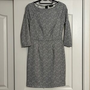 NWOT 3/4 sleeve black and white The Limited sheath dress.
